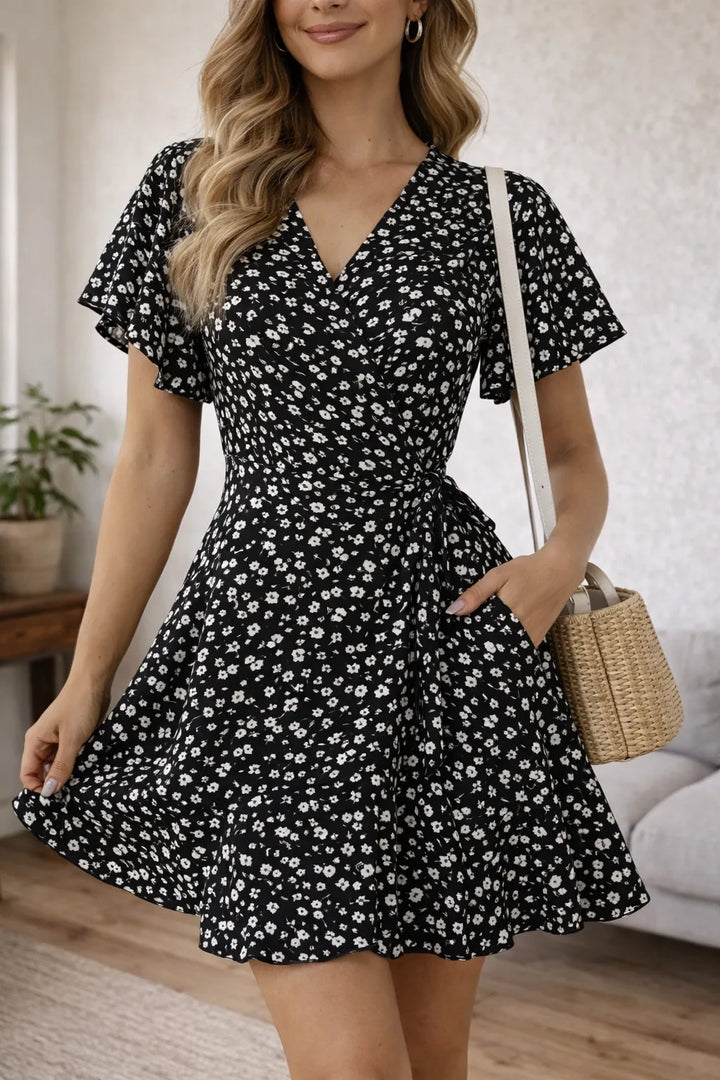 Mini jurk met V-hals