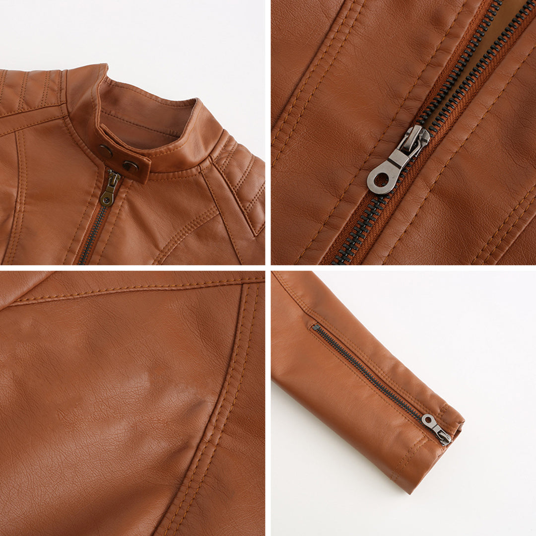 Luna | Verfijnd leren jack voor dames in de kleur Zwart voor dames in stijl ideaal voor de herfst.