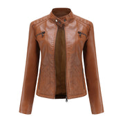 Luna | Verfijnd leren jack voor dames in de kleur Kameel voor dames in stijl ideaal voor de herfst.