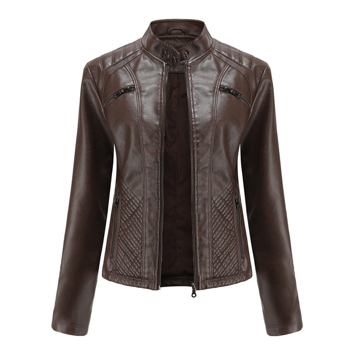 Luna | Verfijnd leren jack voor dames in de kleur Koffie voor dames in stijl ideaal voor de herfst.