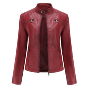 Luna | Verfijnd leren jack voor dames in de kleur Rood voor dames in stijl ideaal voor de herfst.
