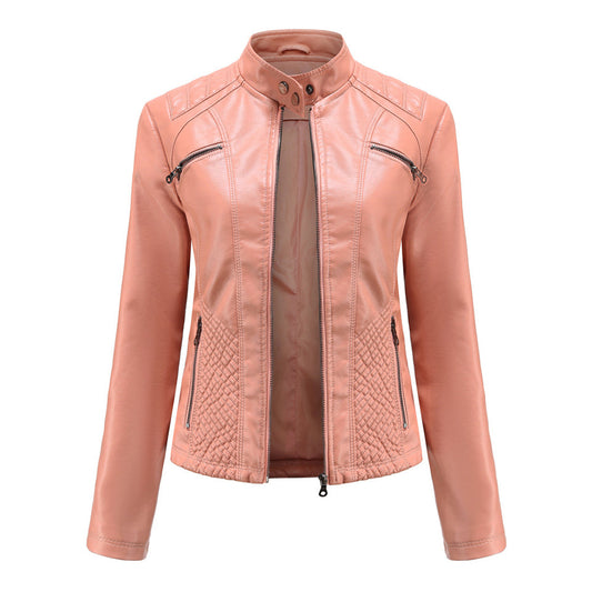 Luna | Verfijnd leren jack voor dames in de kleur Roze voor dames in stijl ideaal voor de herfst.
