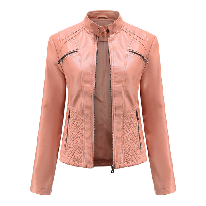 Luna | Verfijnd leren jack voor dames in de kleur Roze voor dames in stijl ideaal voor de herfst.