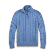 Luuk | Halve rits trui in de kleur Lichtblauw voor in stijl ideaal voor de herfst.