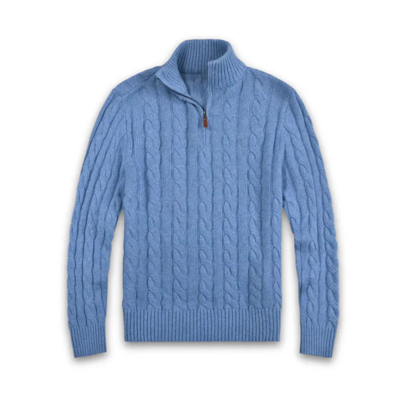 Luuk | Halve rits trui in de kleur Lichtblauw voor in stijl ideaal voor de herfst.