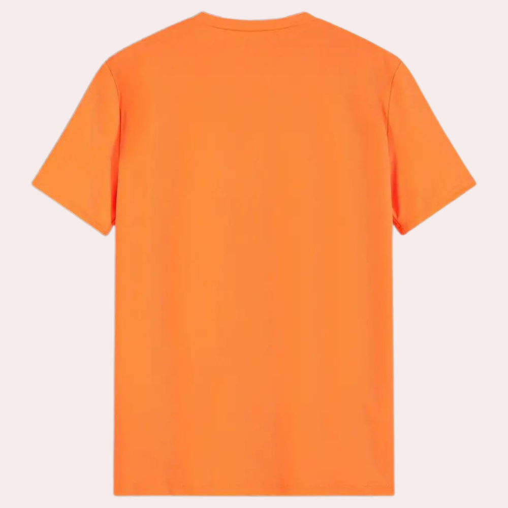 Stijlvol Oranje Zomert-shirt met Ronde Hals - Luuk