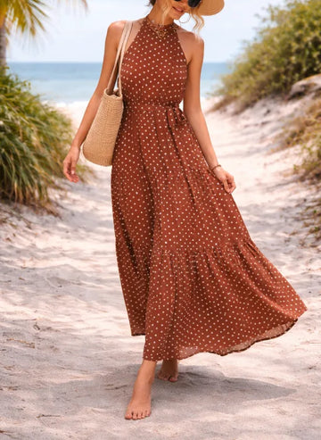 Maxi jurk met polkadot