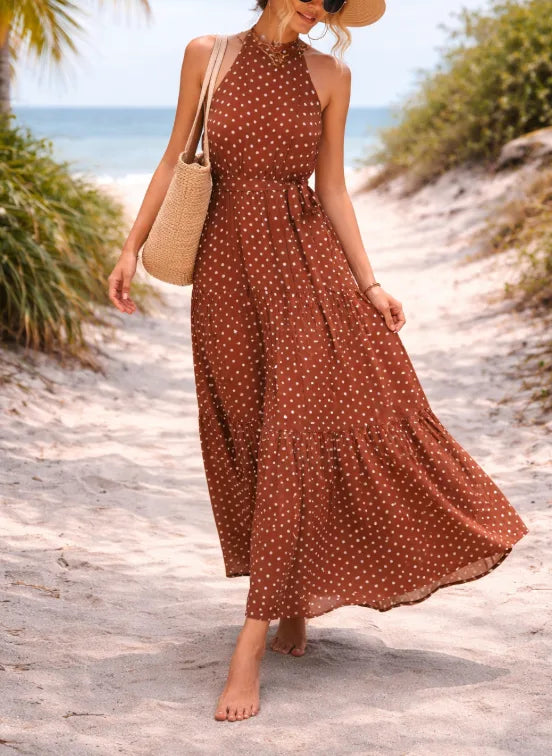 Maxi jurk met polkadot