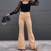 Erika - Vintage corduroy broek met hoge taille voor dames