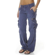 Madeline | Cargo broek met zakken voor dames in de kleur Blauw voor dames in Outdoor stijl geschikt voor alle seizoenen.