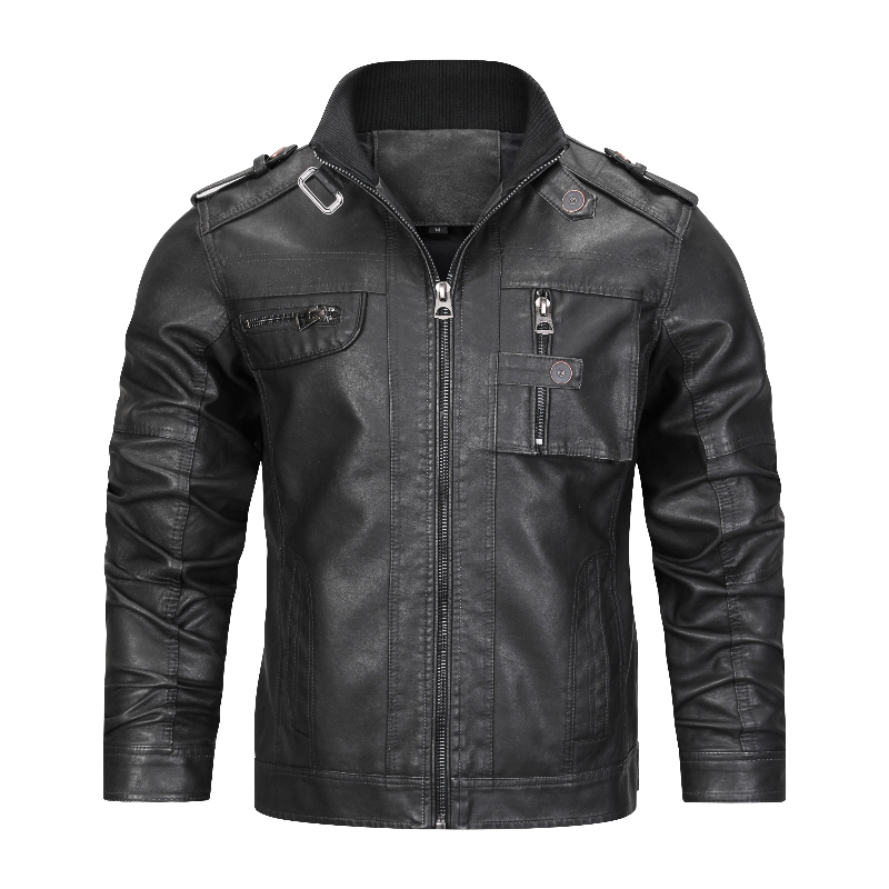 Maikel | Stoere leren jas in de kleur Zwart voor heren in stijl ideaal voor de winter