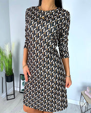Marant | Elegante A-lijn jurk met ronde hals in de kleur Bruin voor dames in stijl ideaal voor de herfst.