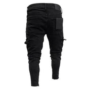 Marcus | Slim fit stedelijke cargo broek voor mannen in de kleur Zwart voor heren in Outdoor stijl ideaal voor de herfst.