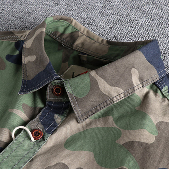 Marick | Herenhemd met camouflageprint in de kleur Khaki voor in stijl ideaal voor de herfst.