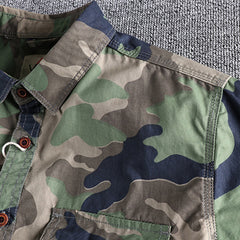 Marick | Herenhemd met camouflageprint in de kleur Khaki voor in stijl ideaal voor de herfst.