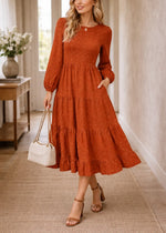 Midi jurk met tiered design
