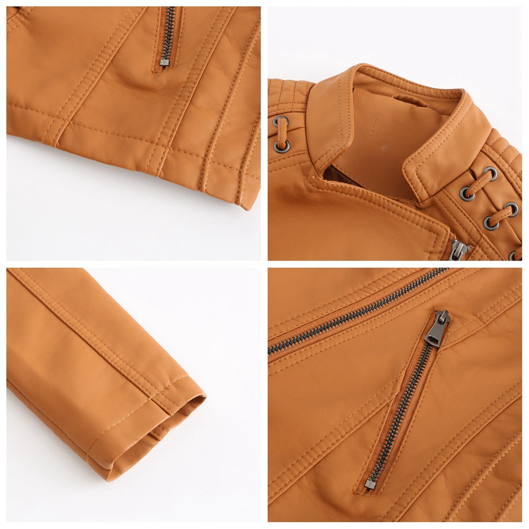 Marie | Stijlvolle leren jas in de kleur Zwart voor dames in stijl ideaal voor de herfst.