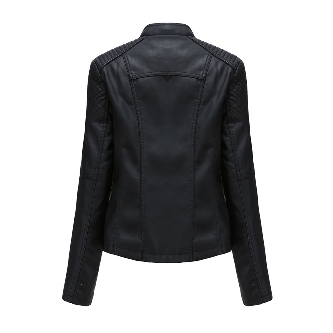 Marie | Stijlvolle leren jas in de kleur Zwart voor dames in stijl ideaal voor de herfst.