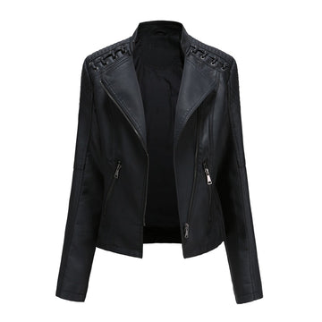 Marie | Stijlvolle leren jas in de kleur Zwart voor dames in stijl ideaal voor de herfst.