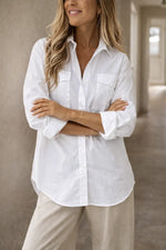Blouse met V-hals en knopen