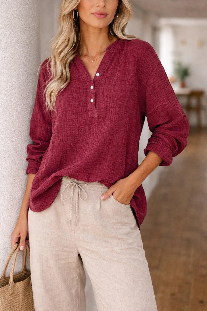 Henley shirt met knopen