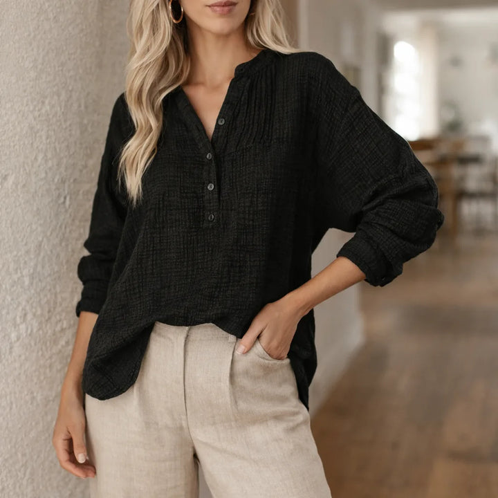 Henley shirt met knopen