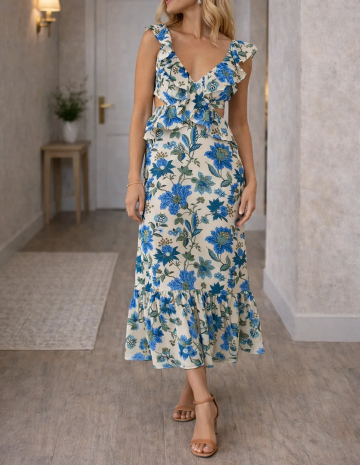 Maxi jurk met bloemenprint