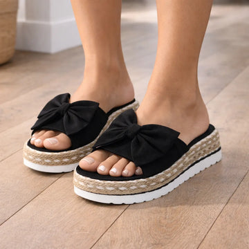 Espadrille slippers met strik