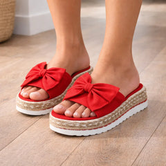 Espadrille slippers met strik