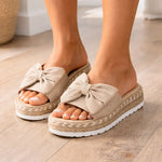 Espadrille slippers met strik
