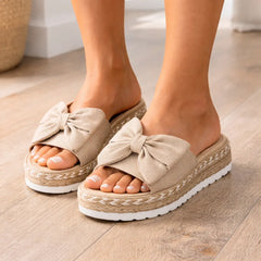 Espadrille slippers met strik