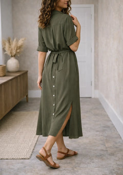 Midi jurk met knopen
