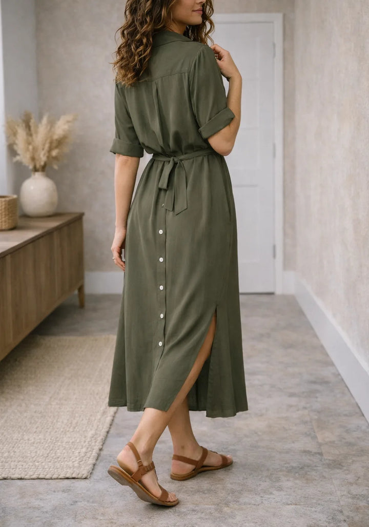 Midi jurk met knopen