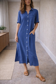 Midi jurk met knopen