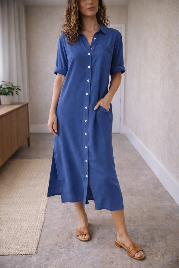 Midi jurk met knopen