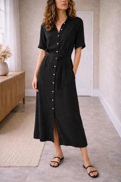 Midi jurk met knopen