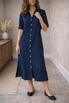 Midi jurk met knopen