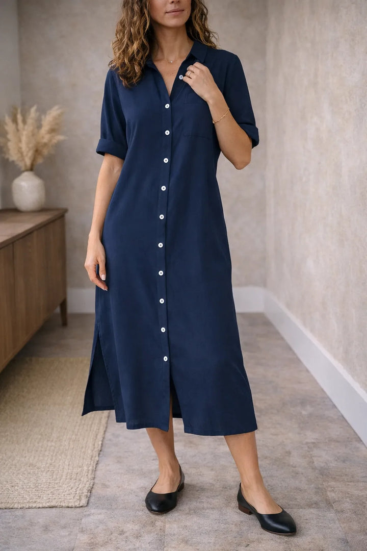 Midi jurk met knopen