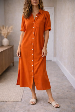 Midi jurk met knopen
