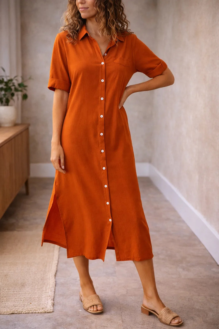 Midi jurk met knopen