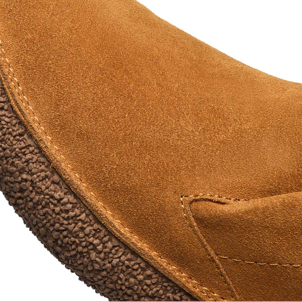 Mart | Stijlvolle suède leren sneakers met zool van kurk in de kleur Beige voor heren in Heritage stijl geschikt voor alle seizoenen.