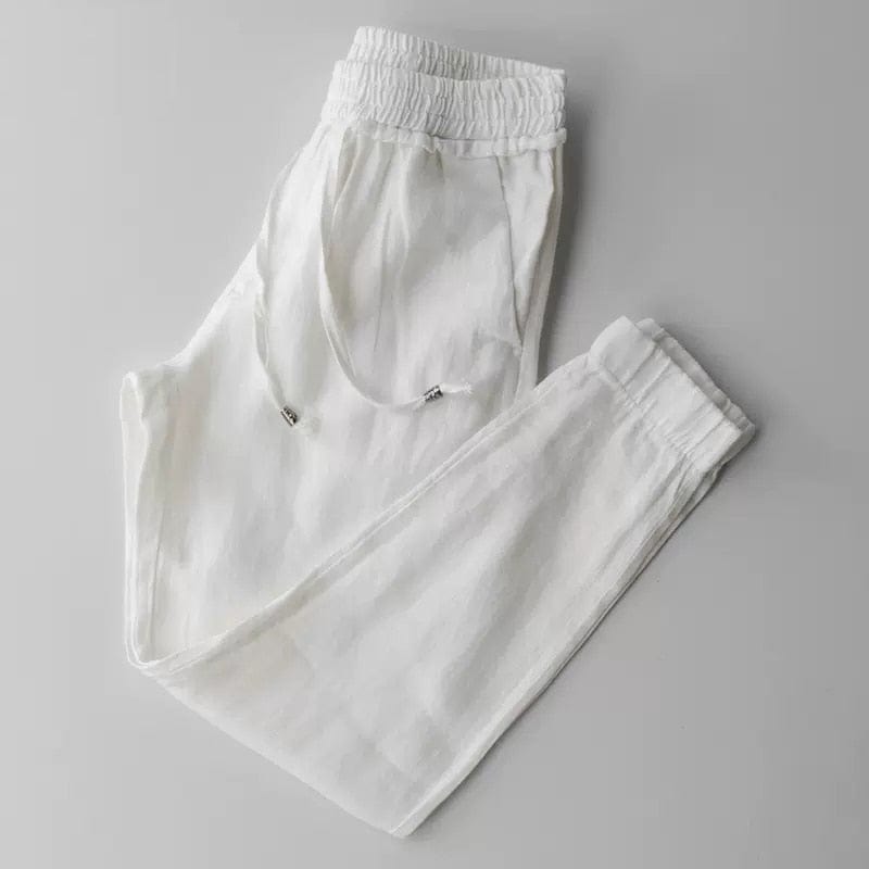 Matteo | Linnen broek in de kleur Wit voor heren in stijl ideaal voor de zomer.