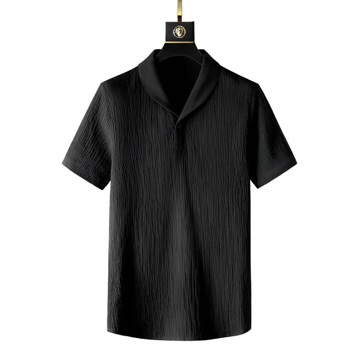Matthijs | Katoenen polo & pantalon set in de kleur Zwart voor heren in Formal stijl ideaal voor de lente.