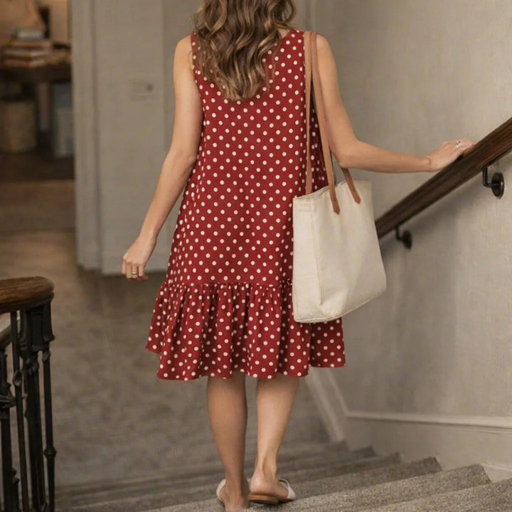 Polka dot swing jurk
