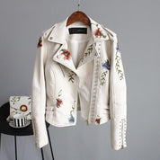 Maudna | Leren Dames Jas in de kleur Beige voor dames in stijl ideaal voor de herfst.