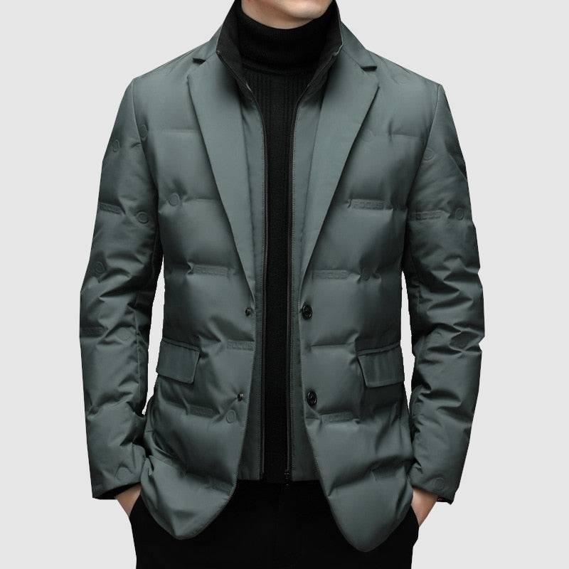 Maurits | Luxe heren gevoerde parka coat in de kleur Grijs voor heren in Outdoor stijl ideaal voor de herfst.