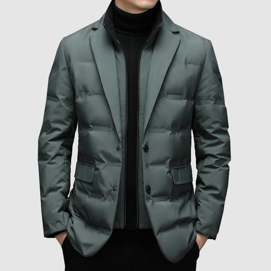 Maurits | Luxe heren gevoerde parka coat in de kleur Grijs voor heren in Outdoor stijl ideaal voor de herfst.