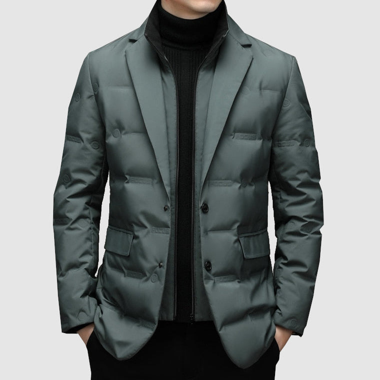 Maurits | Luxe heren gevoerde parka coat in de kleur Grijs voor heren in Outdoor stijl ideaal voor de herfst.