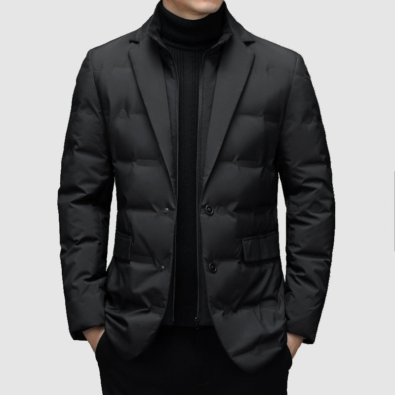 Maurits | Luxe heren gevoerde parka coat in de kleur Zwart voor heren in Outdoor stijl ideaal voor de herfst.