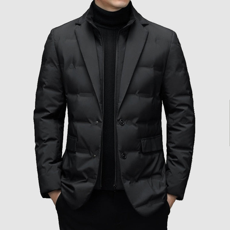 Maurits | Luxe heren gevoerde parka coat in de kleur Zwart voor heren in Outdoor stijl ideaal voor de herfst.